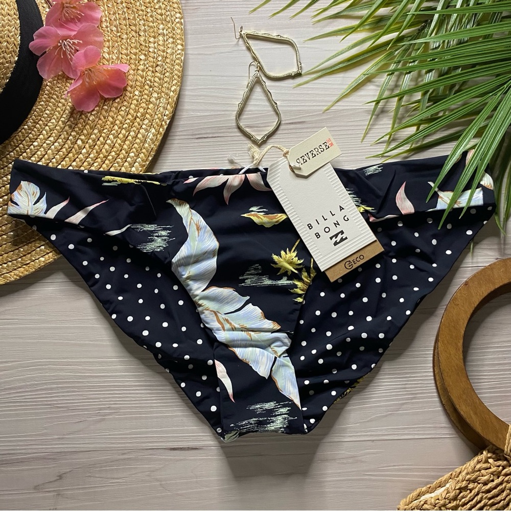 Billabong •• Reversible Floral Tropical Lowrider Bikini Bottom - Picture 3 of 14